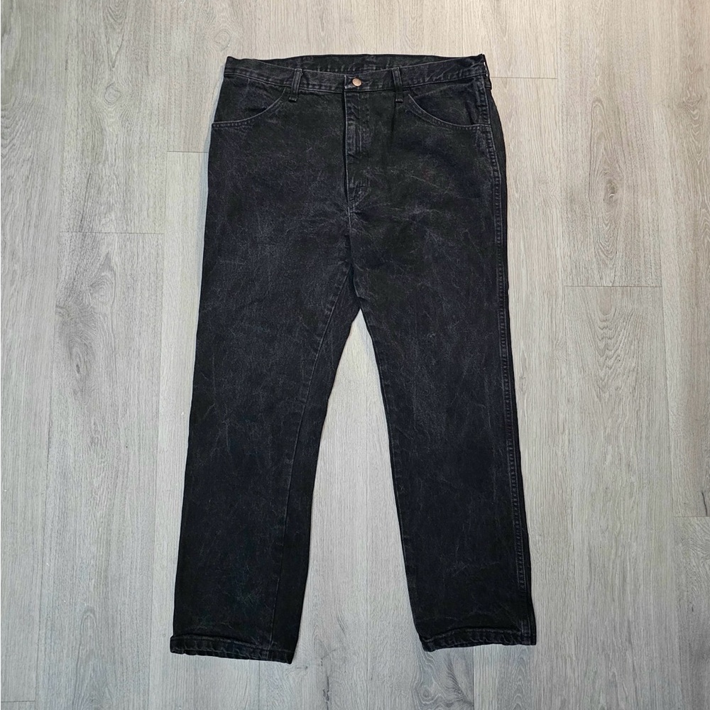 Rustler Men’s Regular Fit Straight Black Jeans Sz 38x30